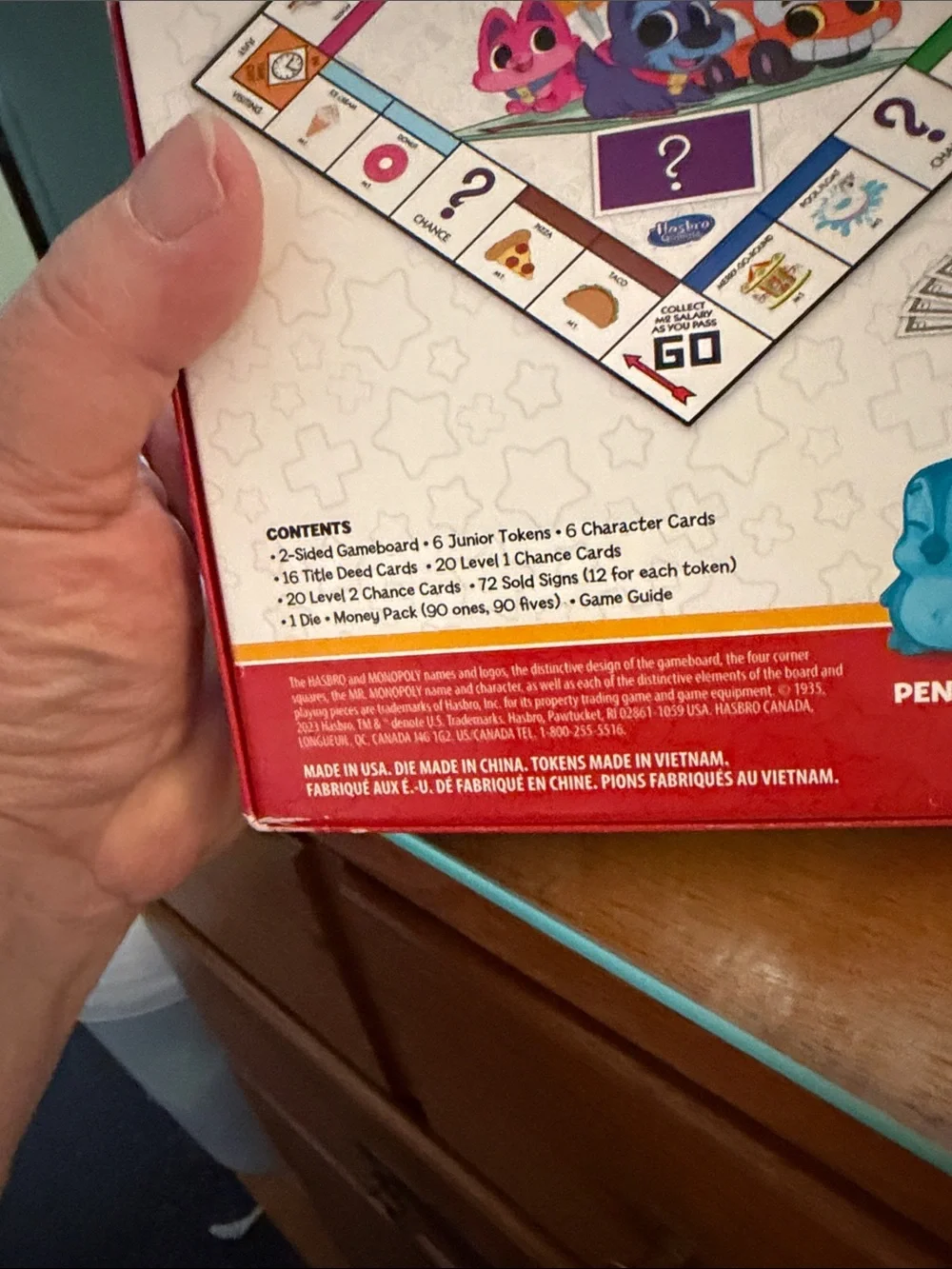 Hasbro Monopoly Junior Board Game - Red, Blue, Purple, Green, Yellow, Pink